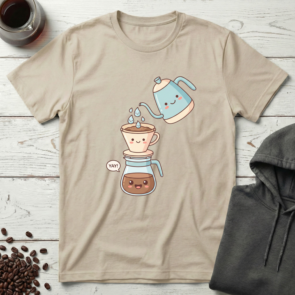 Yay Cute Pour Over Coffee Kawaii T-Shirt