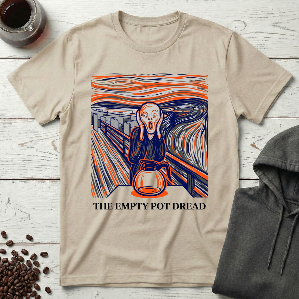 The Empty Pot Dread Coffee Scream Parody T-Shirt