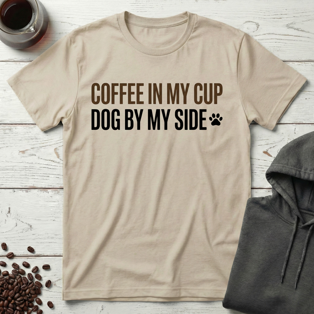 Coffee In My Cup Dog By My Side T-Shirt
