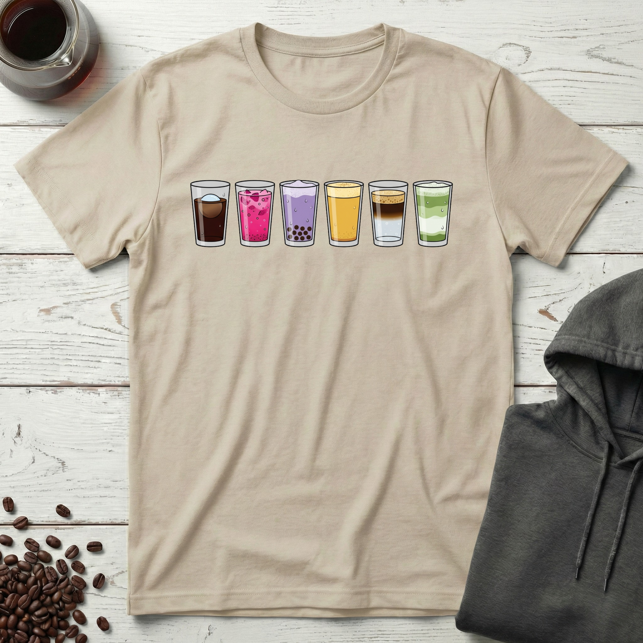 Coffee Shop Variety Drinks Lineup T-Shirt