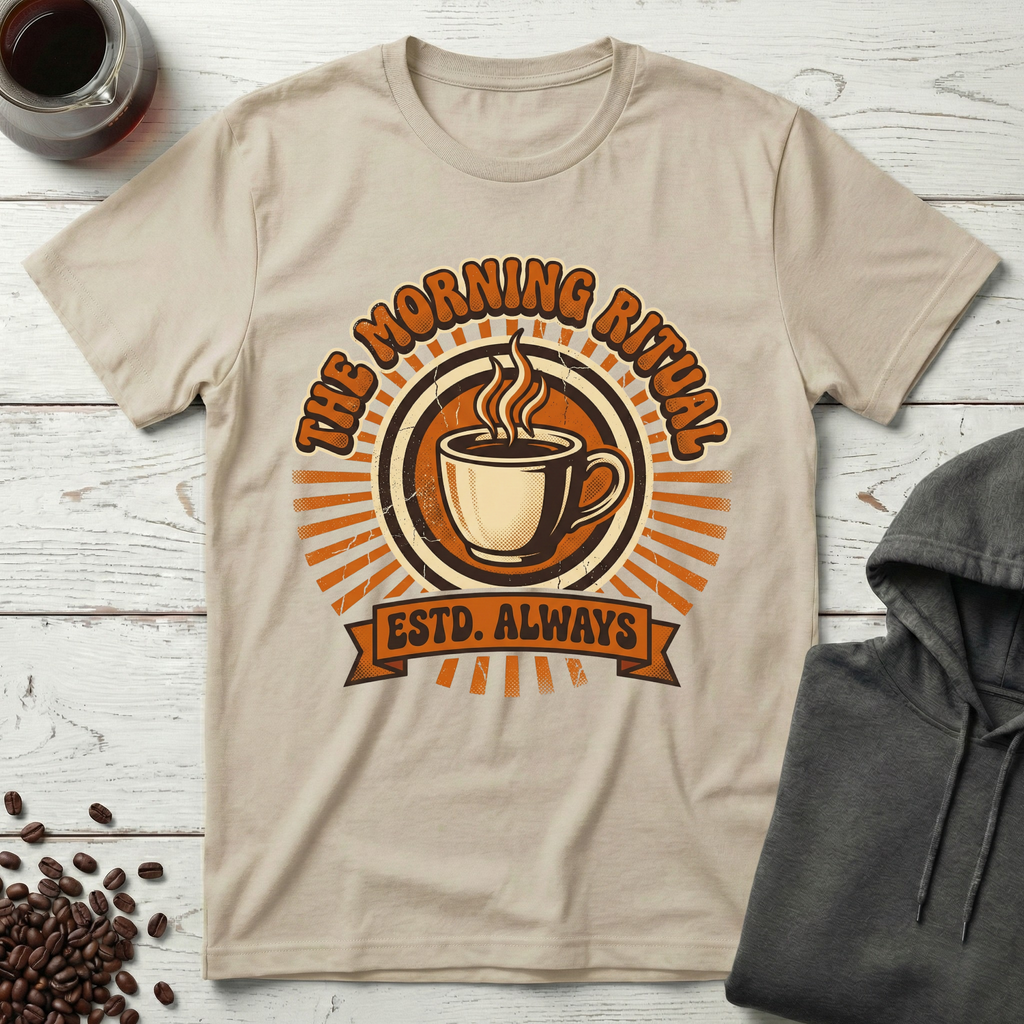 The Morning Ritual Vintage Coffee Badge T-Shirt