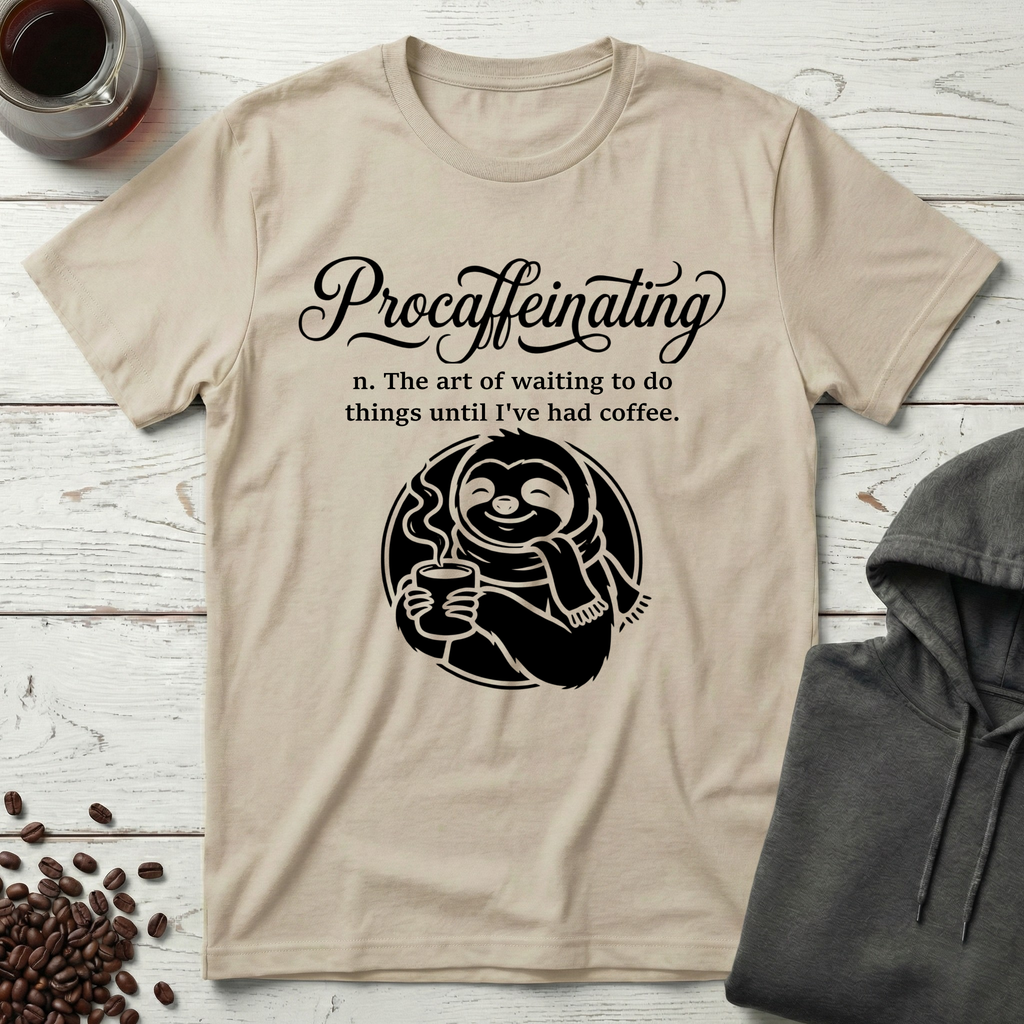 Procaffeinating Definition Funny Coffee Lover T-Shirt