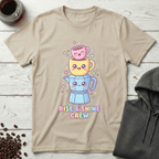 Rise and Shine Crew Kawaii Coffee Stack T-Shirt