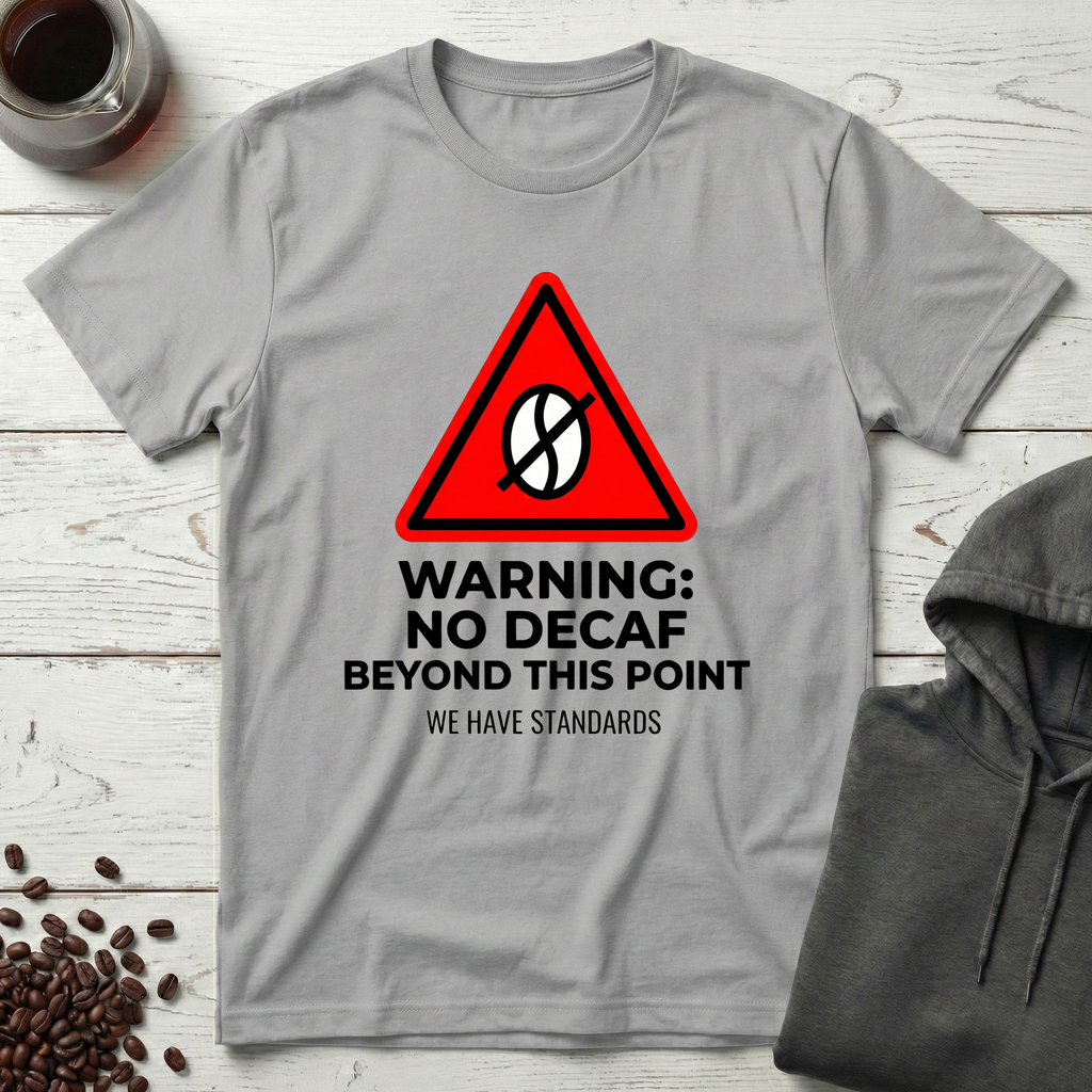 Warning No Decaf Beyond This Point We Have Standards T-Shirt