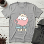 Purrfect Blend Cute Cats in Coffee Cup T-Shirt