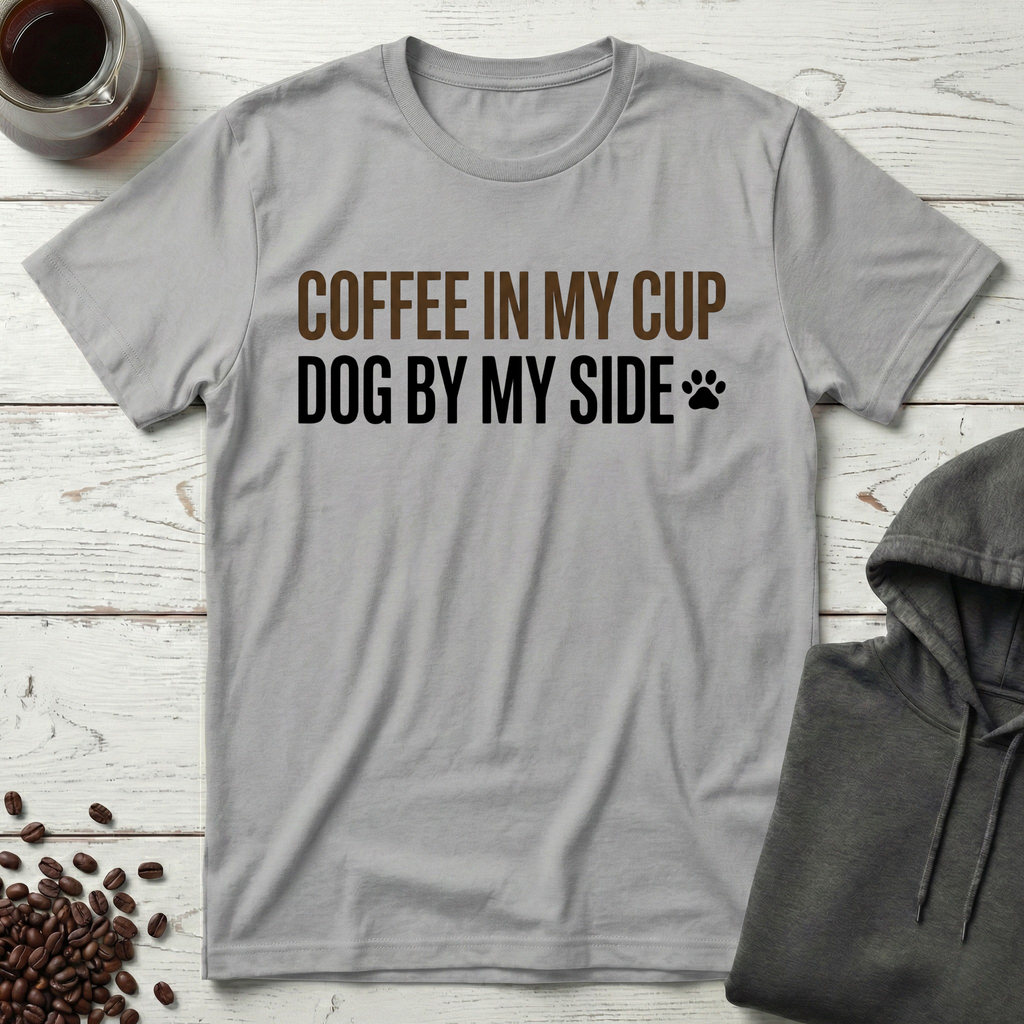 Coffee In My Cup Dog By My Side T-Shirt