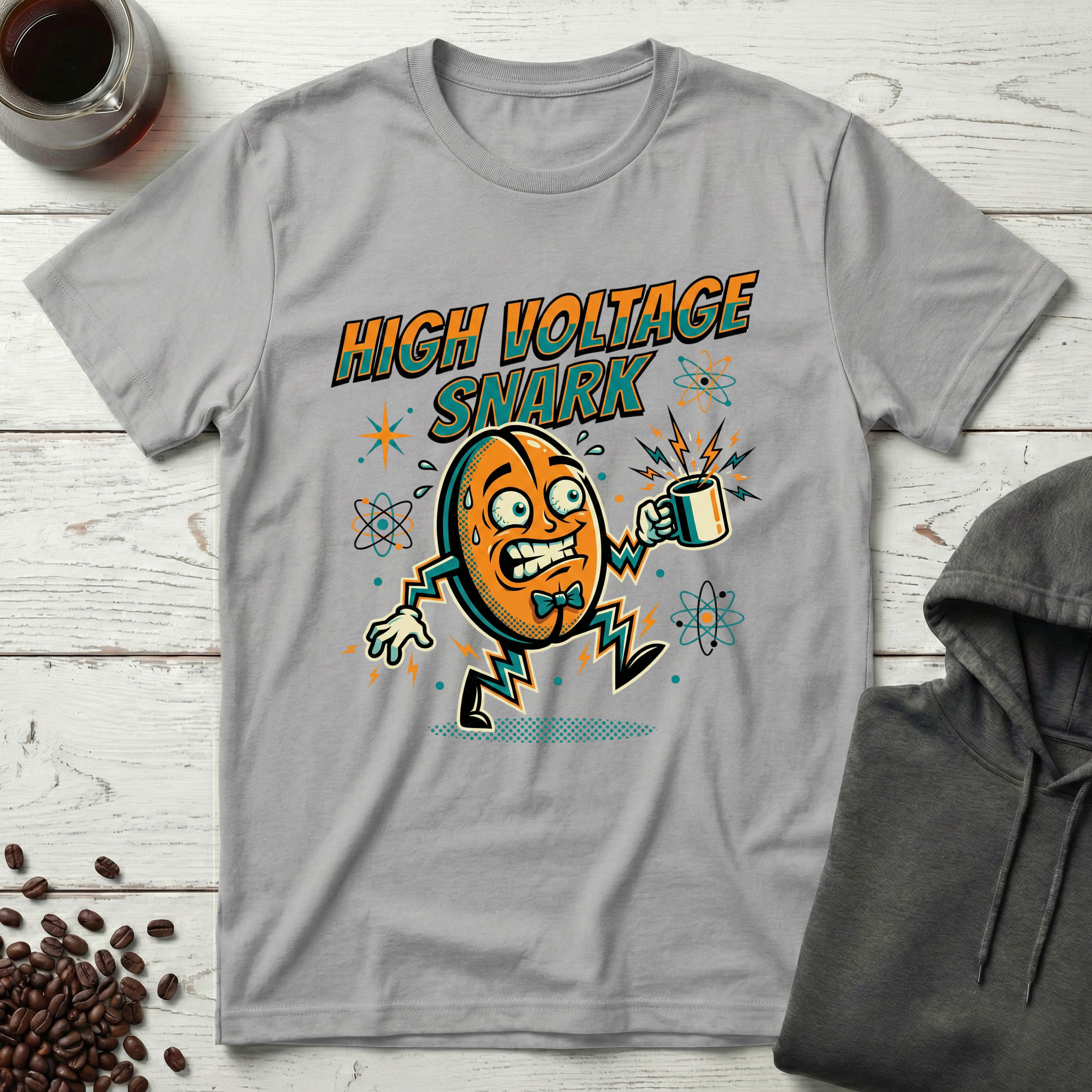 High Voltage Snark Retro Coffee Bean T-Shirt