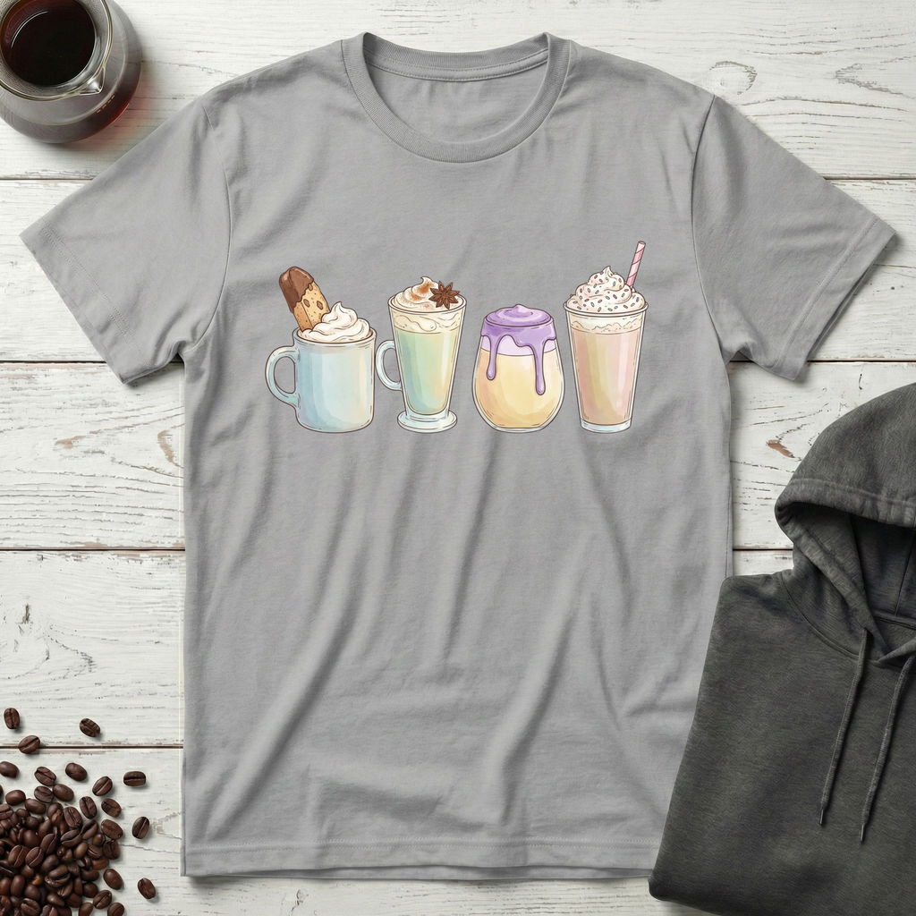 Four Decadent Dessert Coffee Drinks T-Shirt