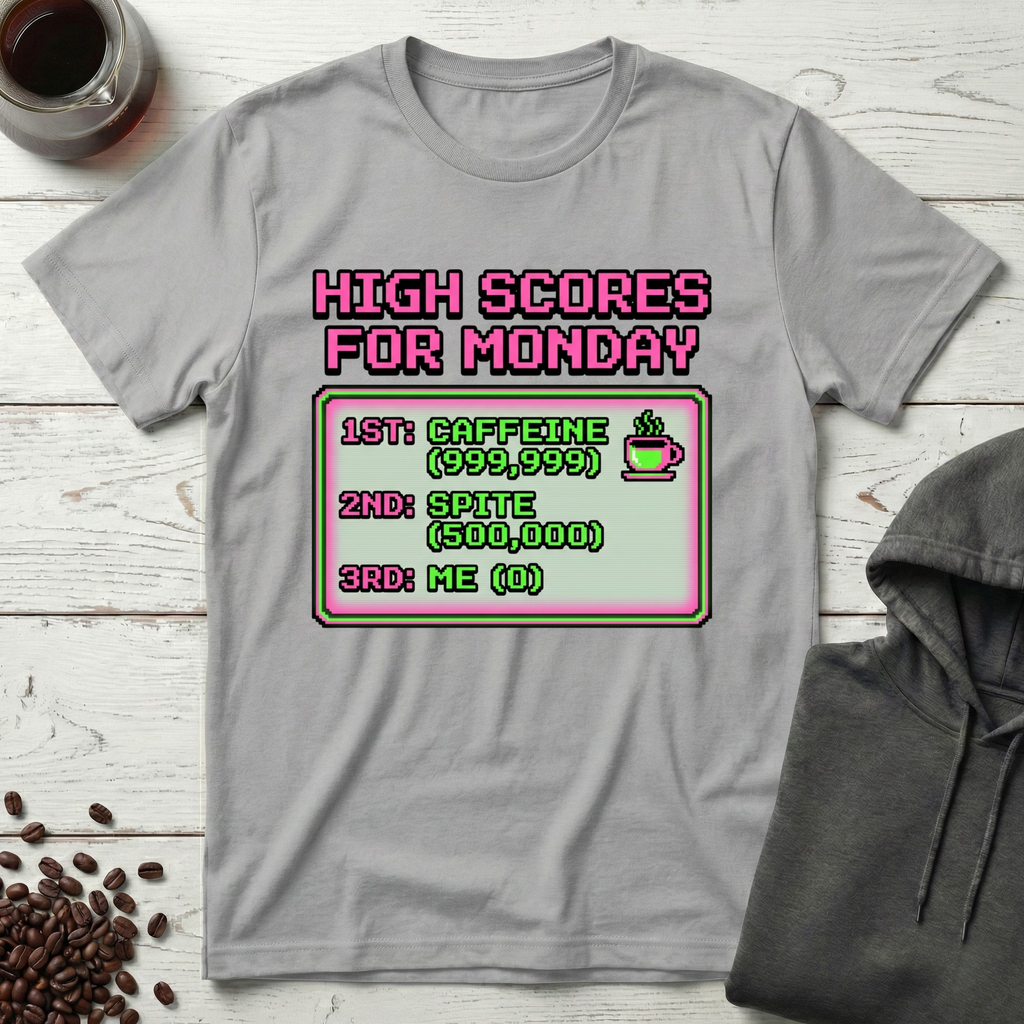 High Scores For Monday Arcade Coffee T-Shirt