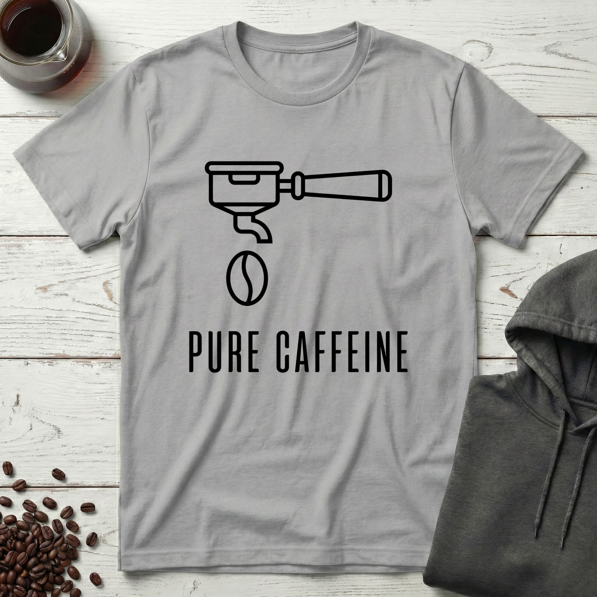 Pure Caffeine Espresso Drip Line Art T-Shirt