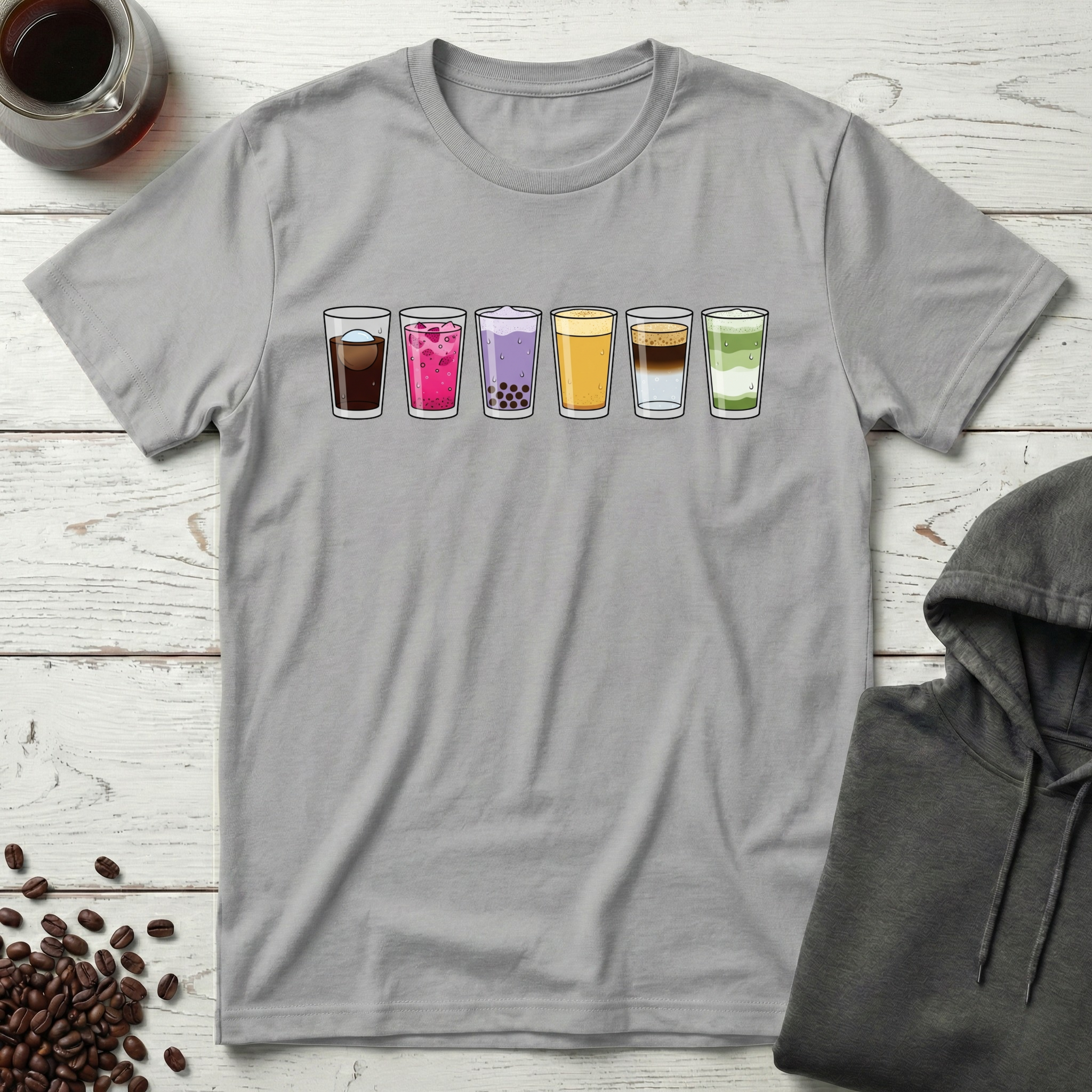 Coffee Shop Variety Drinks Lineup T-Shirt