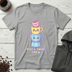 Rise and Shine Crew Kawaii Coffee Stack T-Shirt