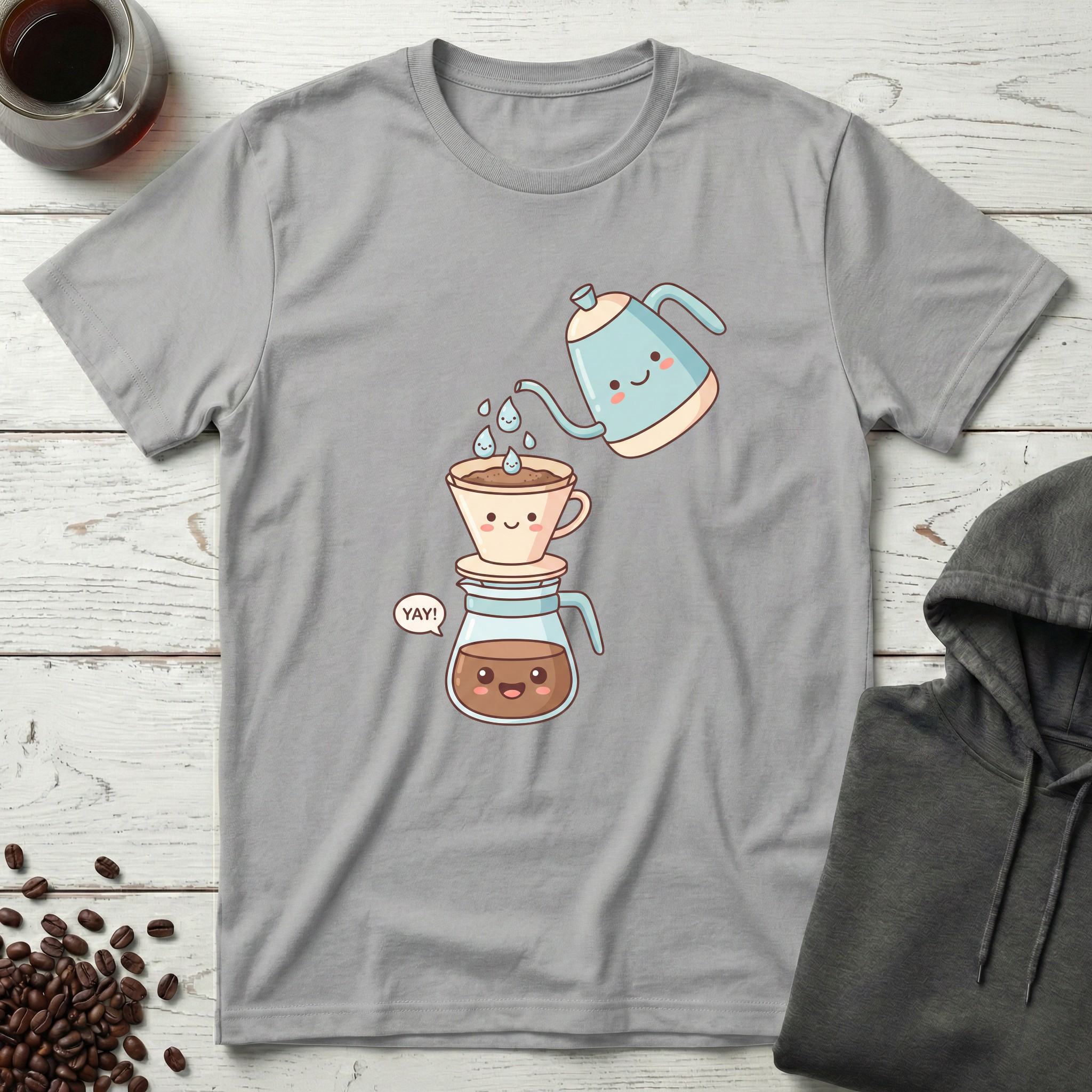 Yay Cute Pour Over Coffee Kawaii T-Shirt