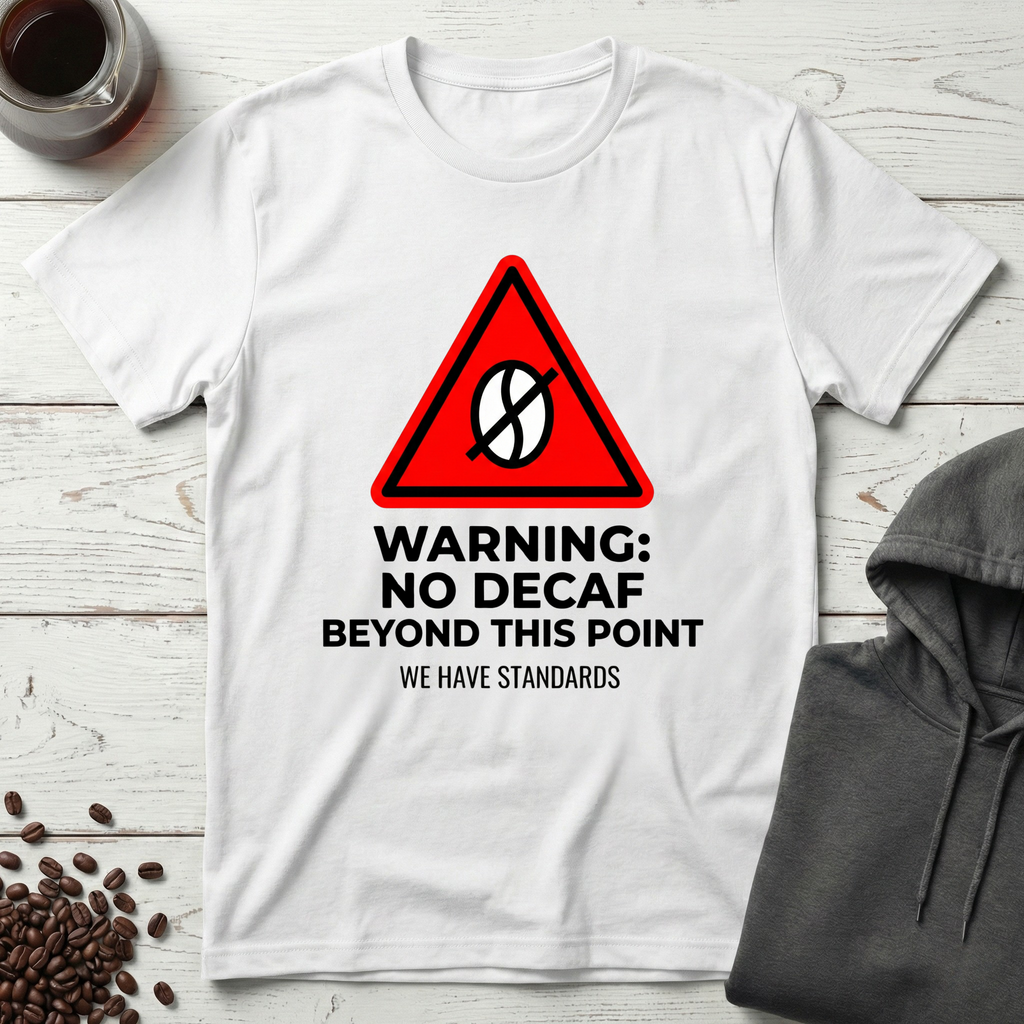 Warning No Decaf Beyond This Point We Have Standards T-Shirt
