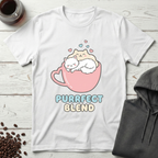 Purrfect Blend Cute Cats in Coffee Cup T-Shirt