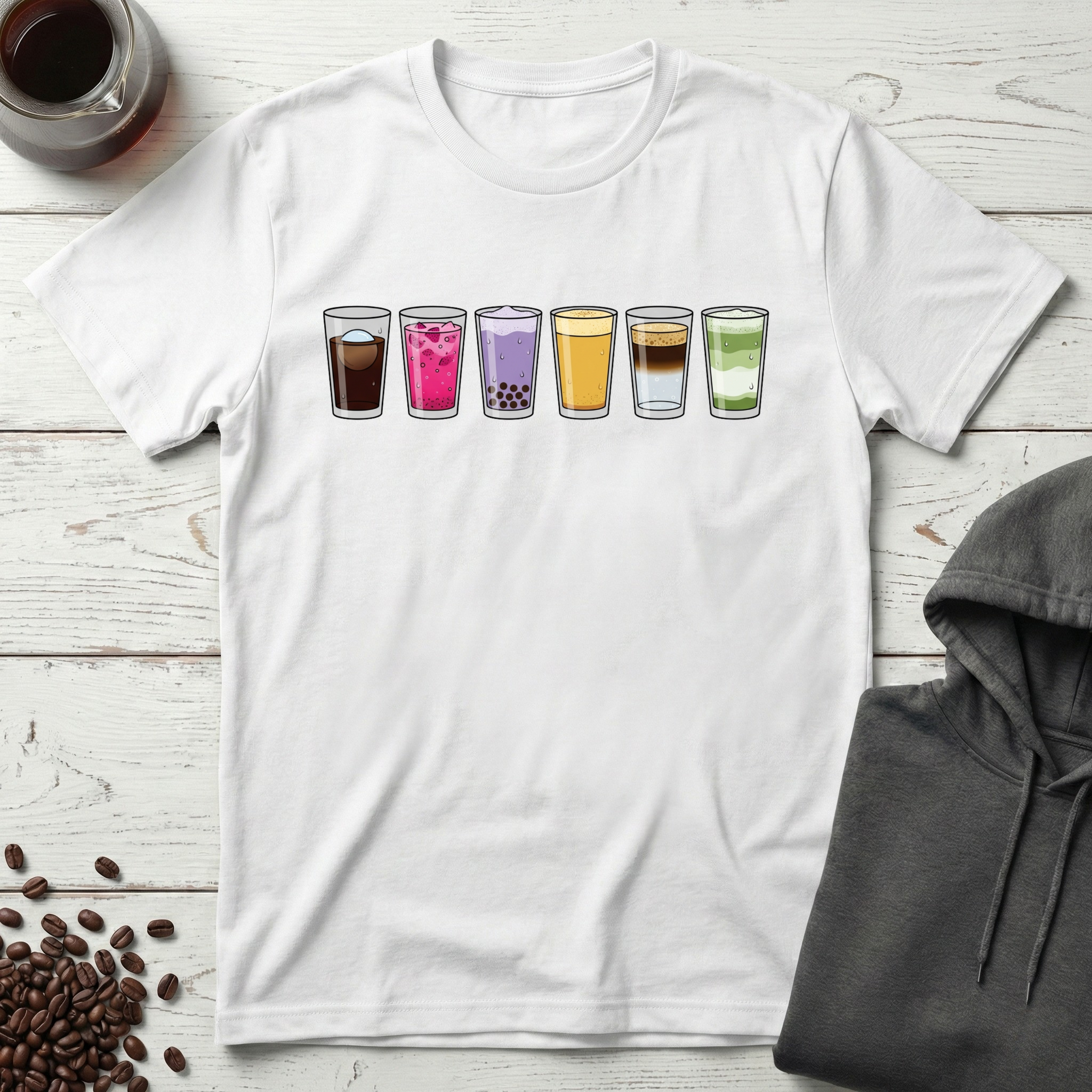 Coffee Shop Variety Drinks Lineup T-Shirt