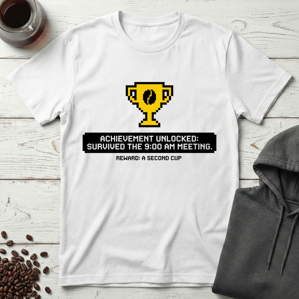 Achievement Unlocked Coffee Trophy T-Shirt