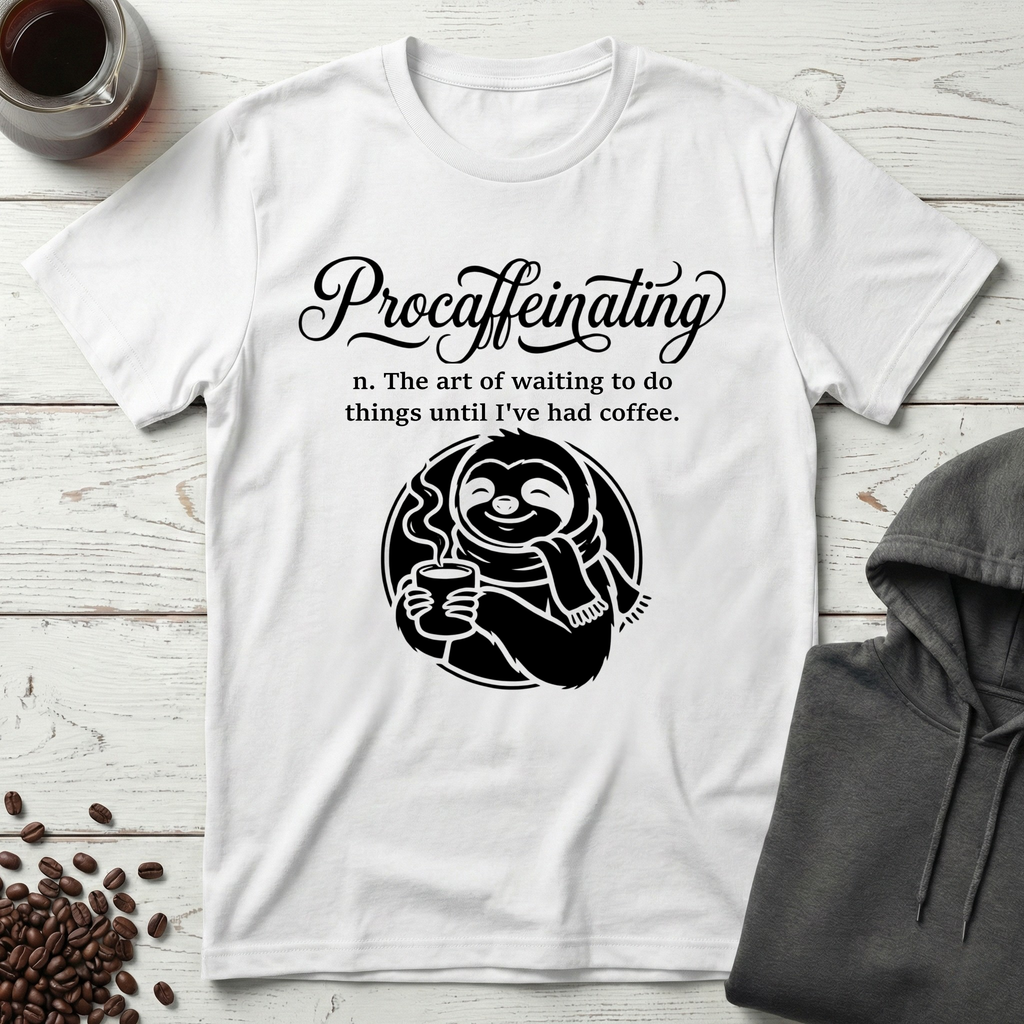 Procaffeinating Definition Funny Coffee Lover T-Shirt