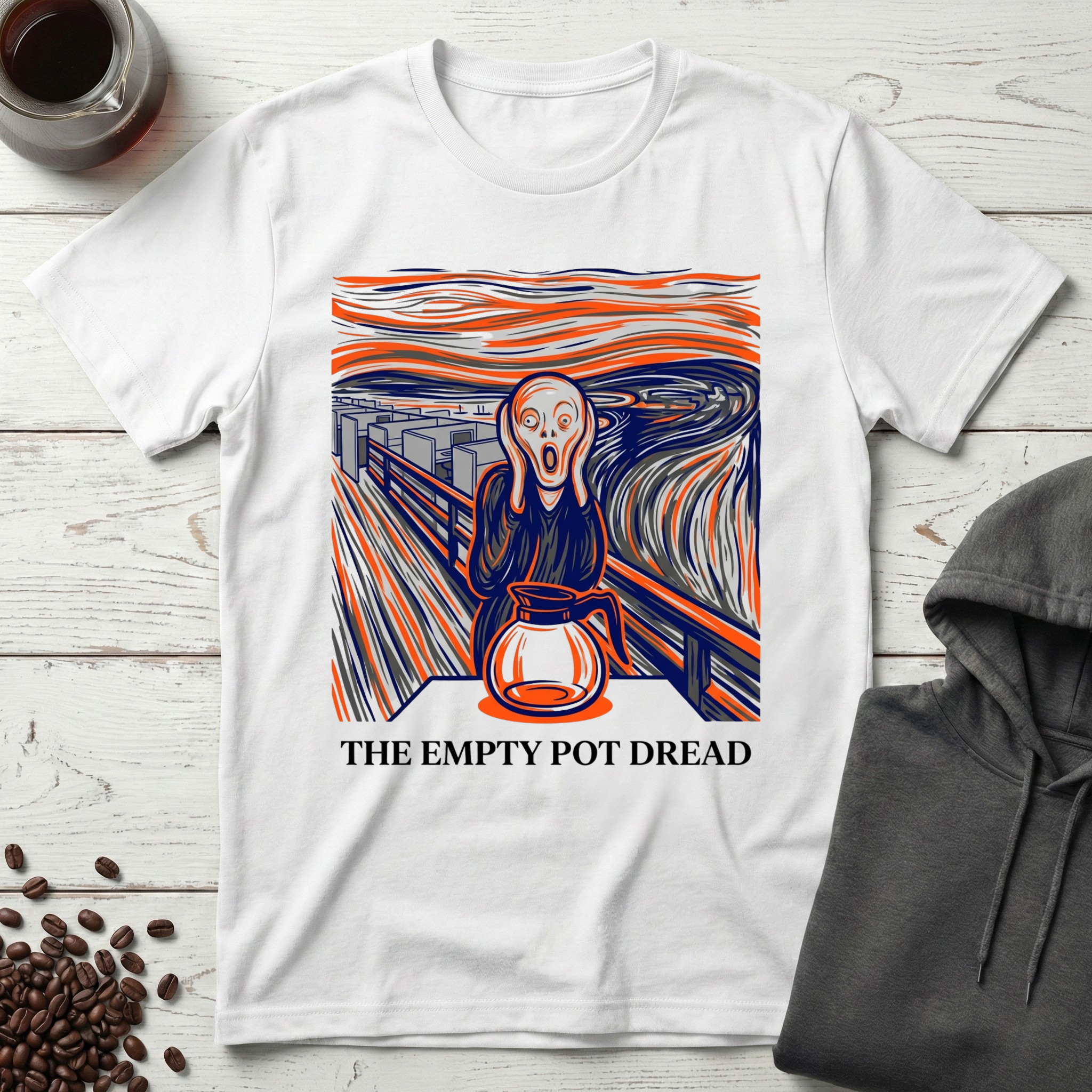 The Empty Pot Dread Coffee Scream Parody T-Shirt
