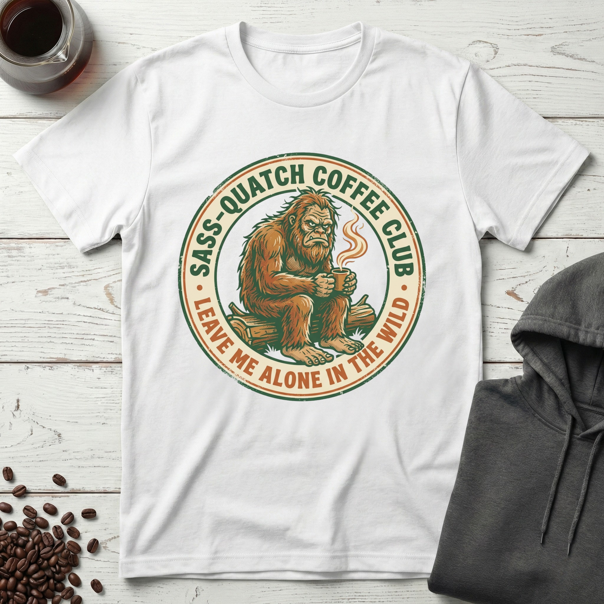 Sass-Quatch Coffee Club Leave Me Alone T-Shirt