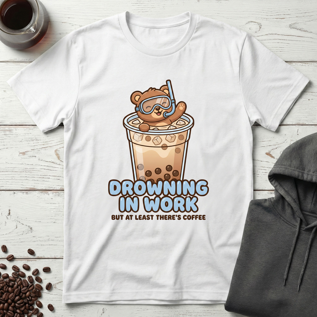 Drowning in Work But At Least There’s Coffee T-Shirt
