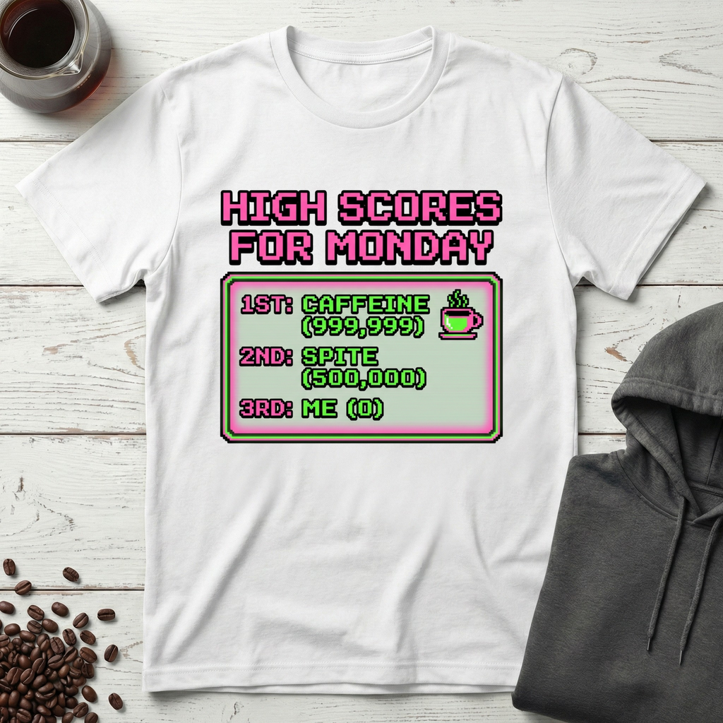 High Scores For Monday Arcade Coffee T-Shirt