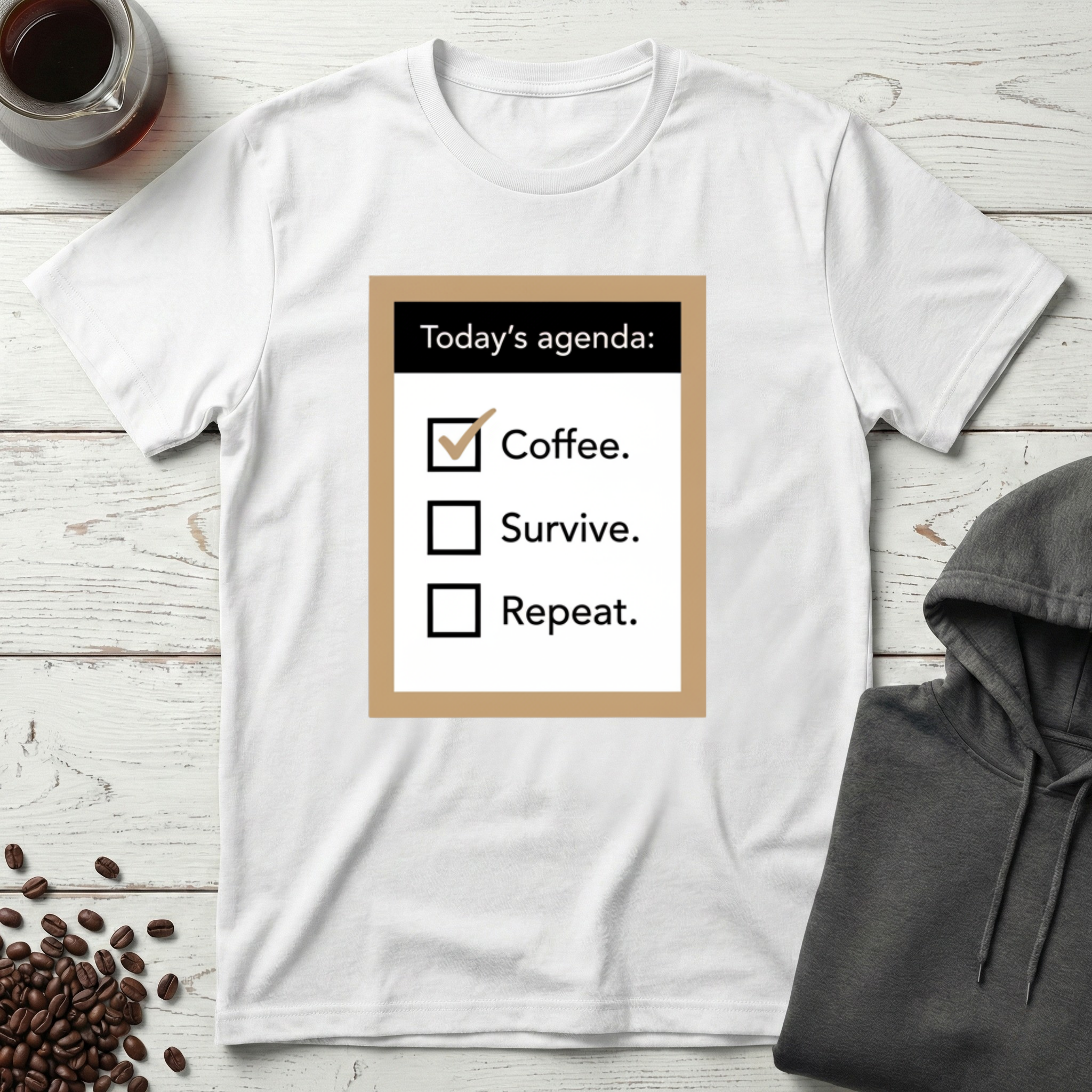 Coffee Survive Repeat Agenda T-Shirt
