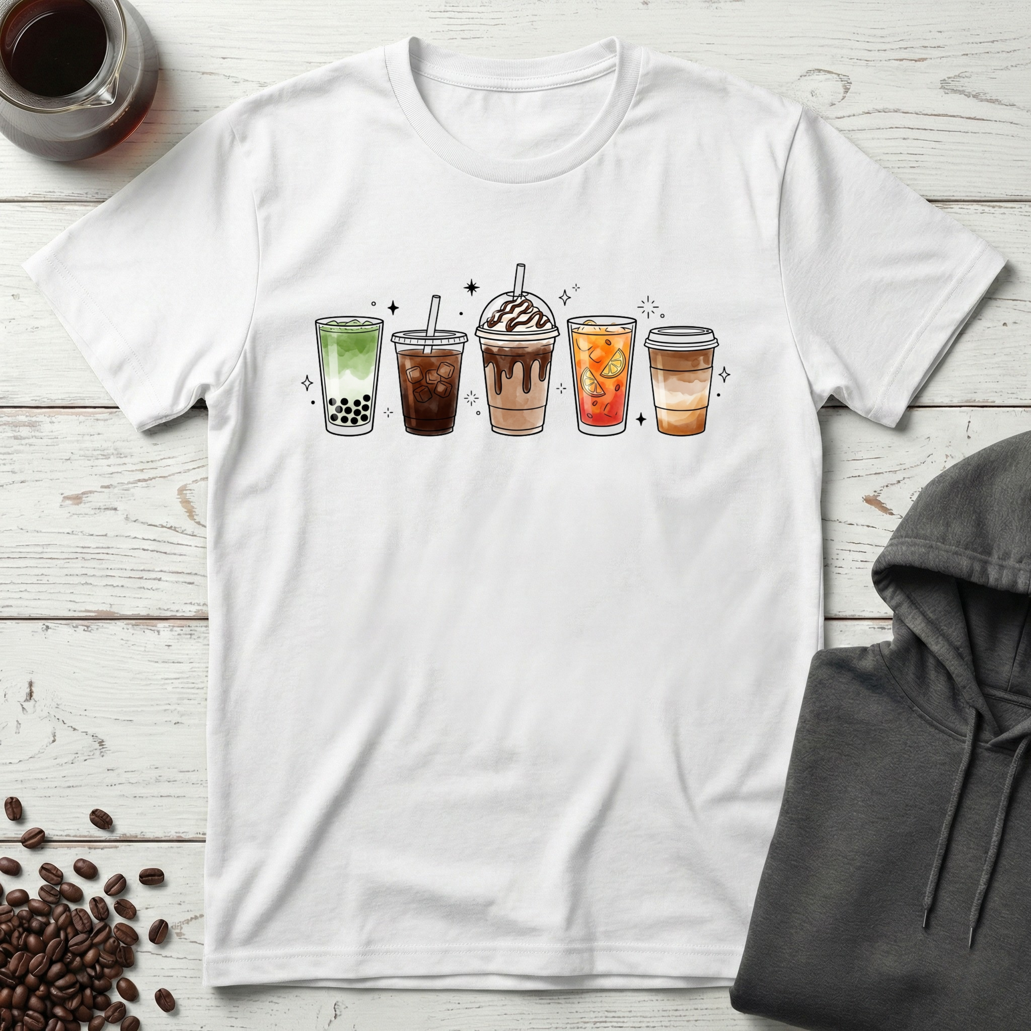 Five Coffee and Tea Favorites Lineup T-Shirt