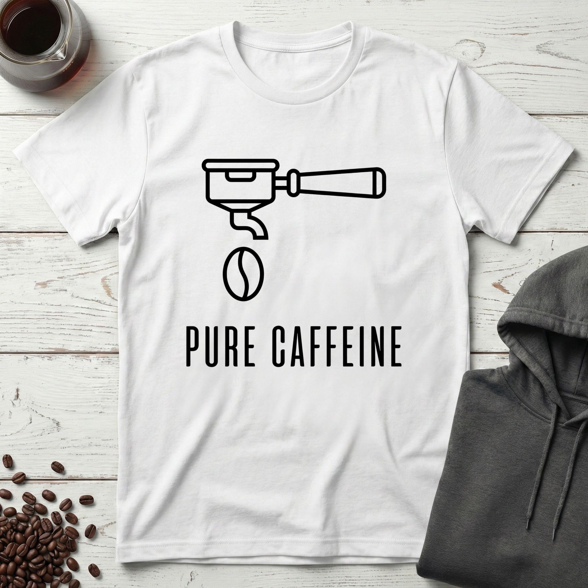 Pure Caffeine Espresso Drip Line Art T-Shirt