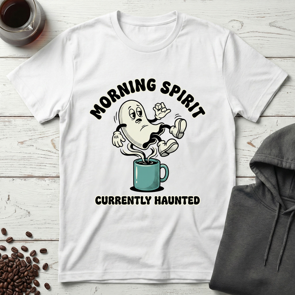 Morning Spirit Currently Haunted Ghost Coffee T-Shirt