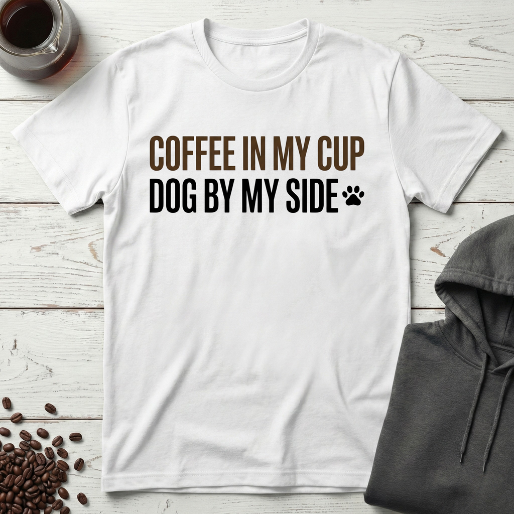 Coffee In My Cup Dog By My Side T-Shirt