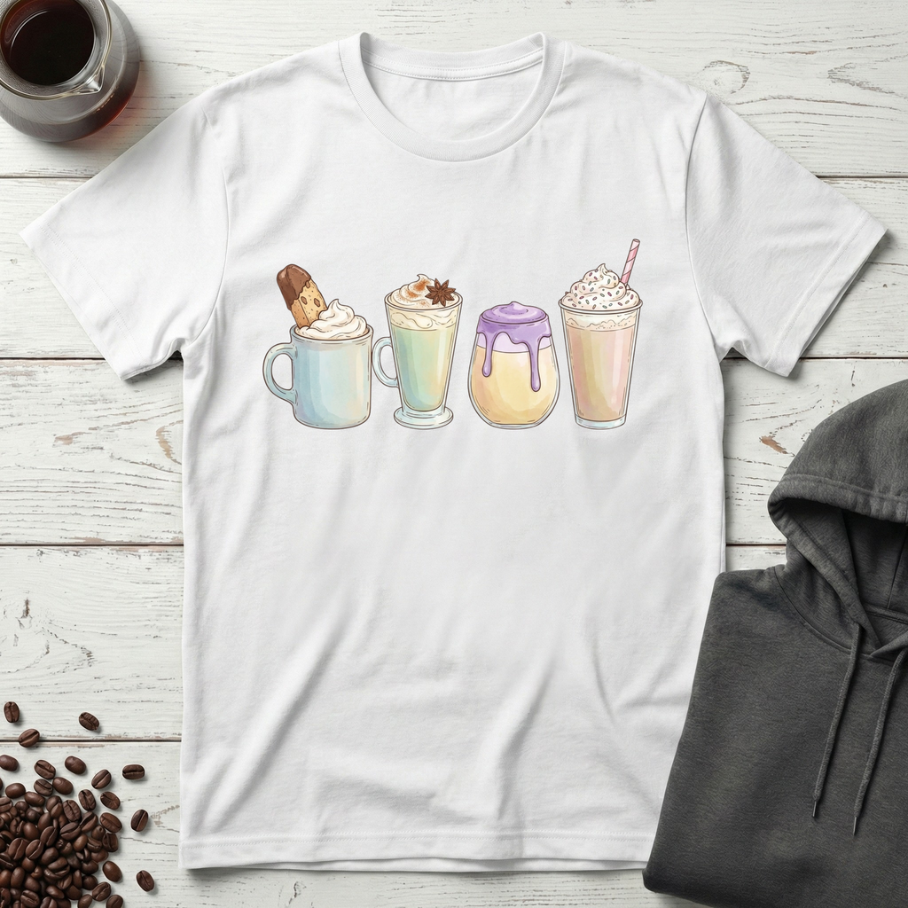 Four Decadent Dessert Coffee Drinks T-Shirt