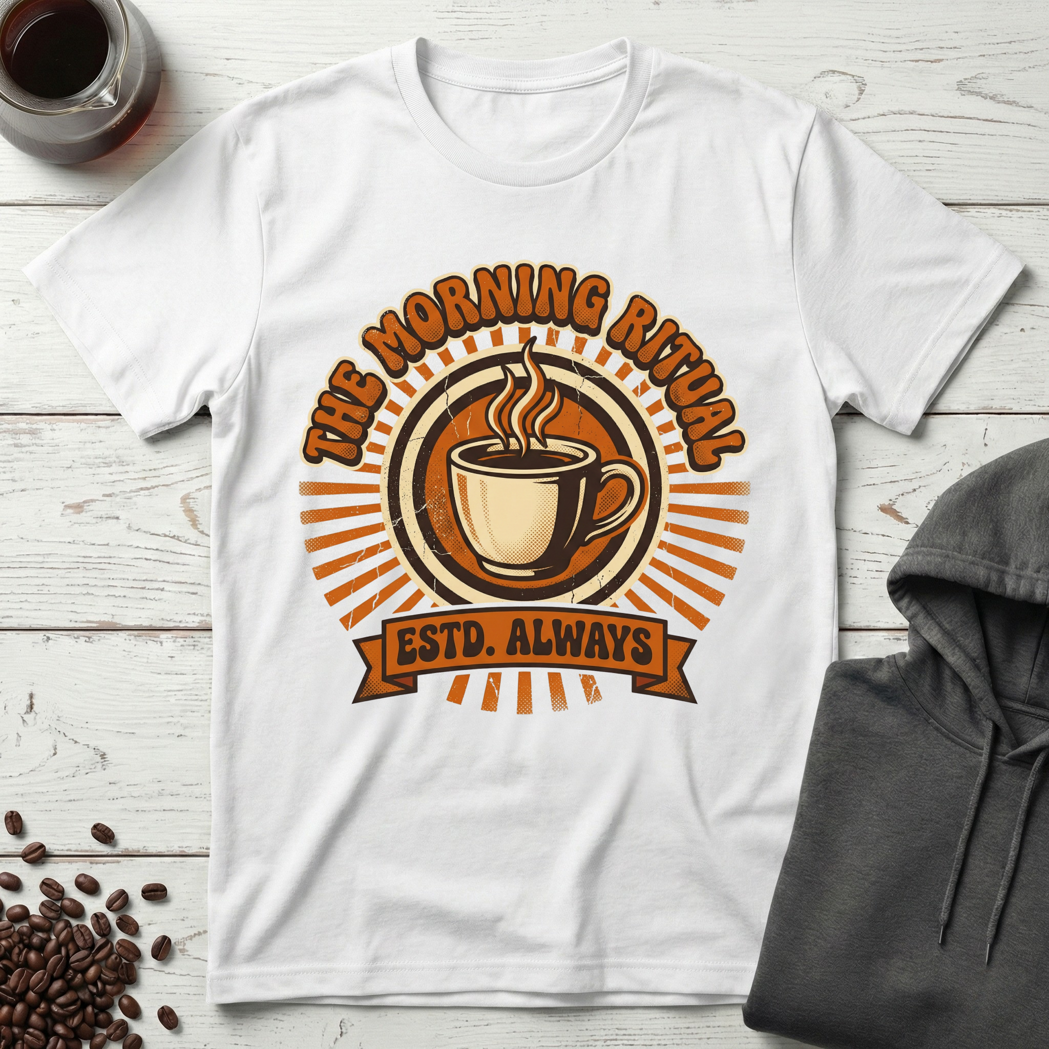 The Morning Ritual Vintage Coffee Badge T-Shirt