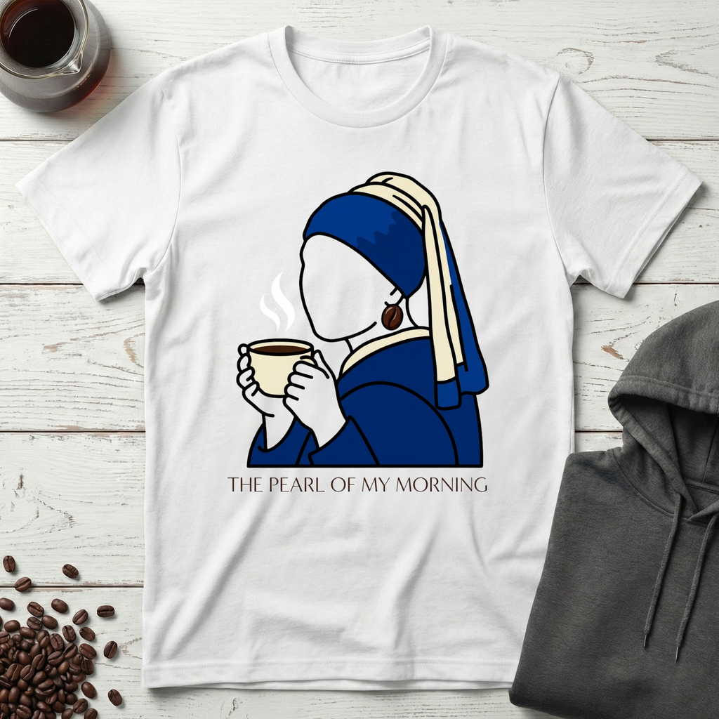The Pearl of My Morning Coffee Art T-Shirt