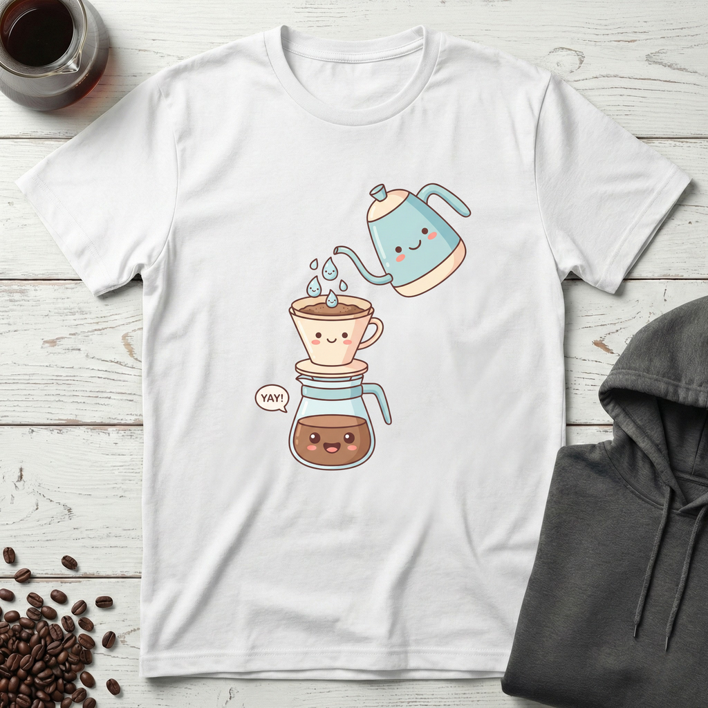 Yay Cute Pour Over Coffee Kawaii T-Shirt