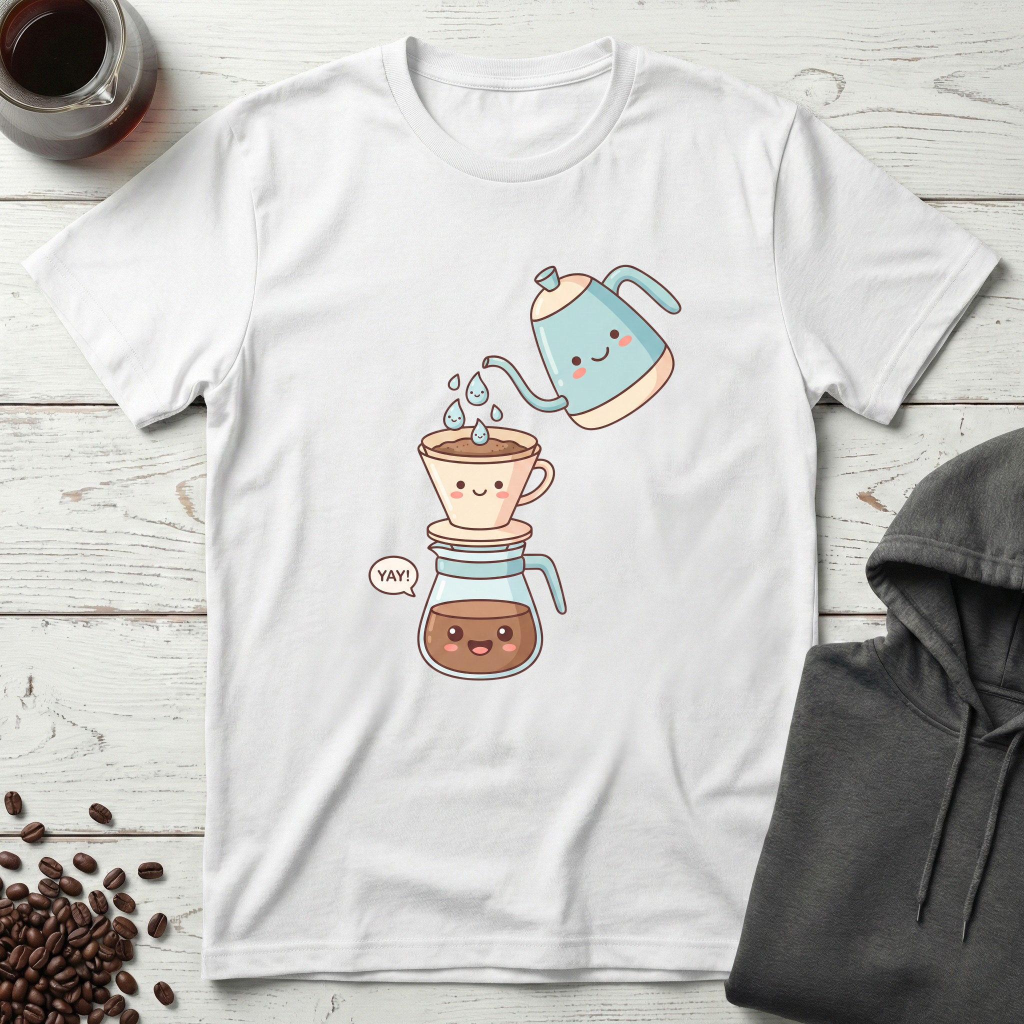 Yay Cute Pour Over Coffee Kawaii T-Shirt
